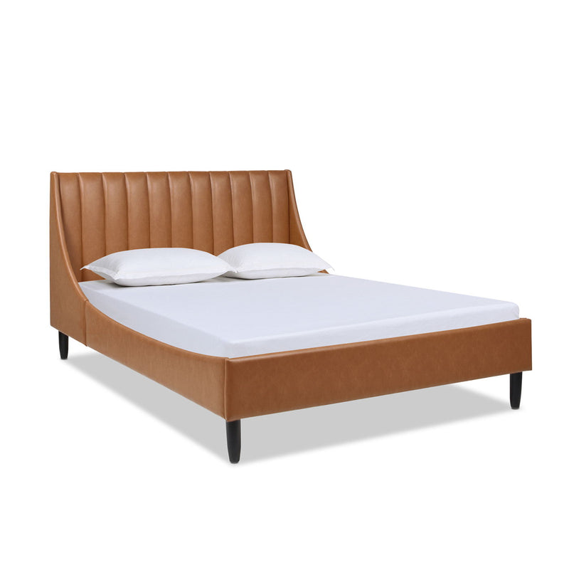 Aspen - Juego de cama de plataforma moderno con cabecero capitoné vertical