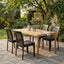 5 Piece Patio Dining Set With Chairs, Outdoor Furniture - Brown Multi / Light Teak