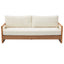 Modern 3 Seater Sofa With Wood Armrests