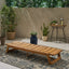 Outdoor Chaise Lounge With Adjustable Seating And Slat Panel - Yellow Brown