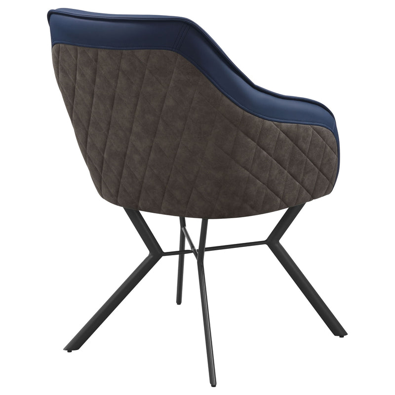 Upholstered Dining Chairs (Set of 2) Retro Bucket Seat - Blue