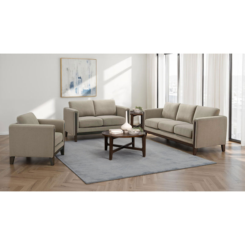 Fisher - Upholstered Panel Arm Accent Chair - Taupe