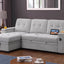 Ashlyn II - 84"W Woven Fabric Reversible Sleeper Sectional Sofa with Storage Chaise