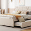 Upholstered Platform Bed With Brick Pattern Headboard And Twin Long Size Trundle