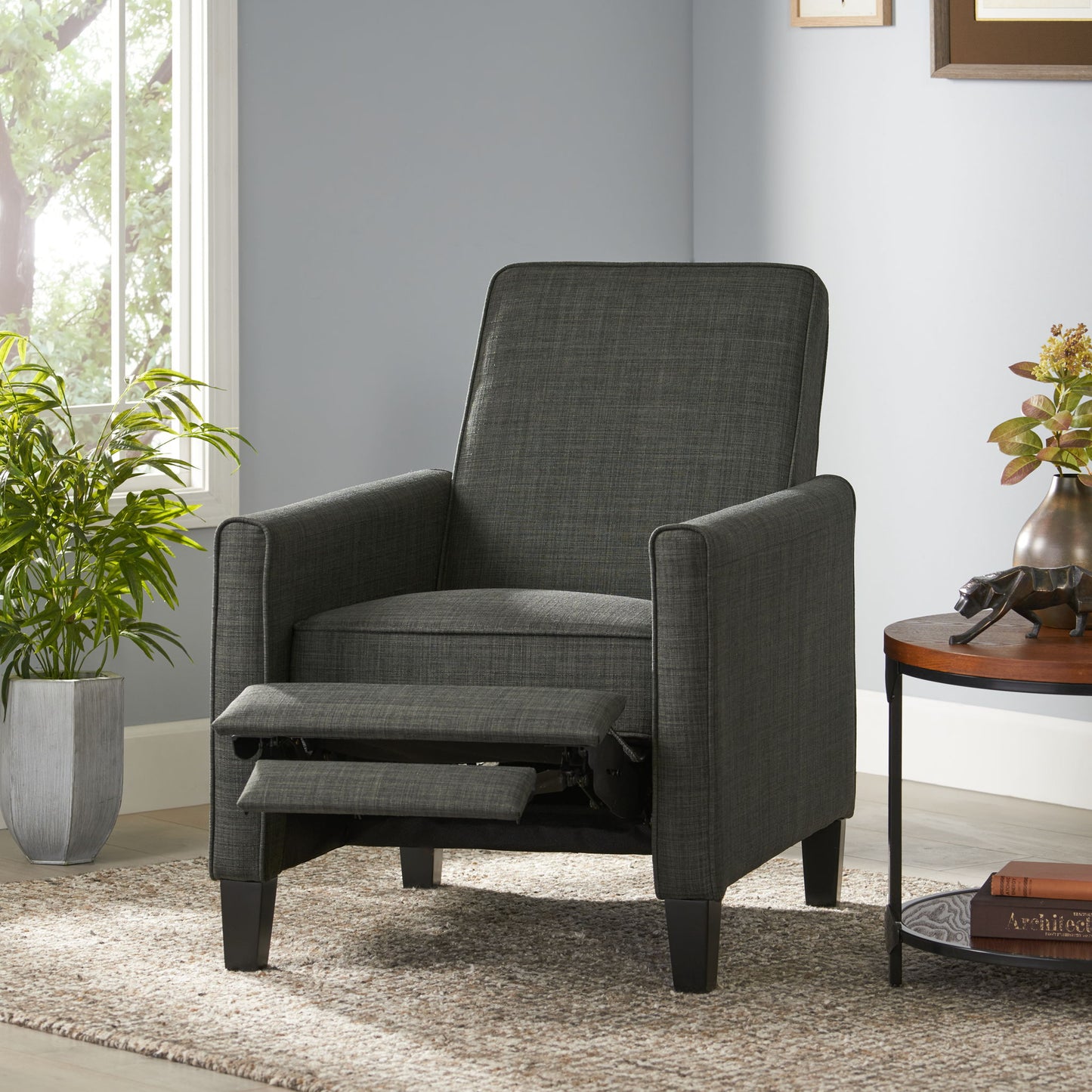 Upholstered Push Back Recliner Chair For Living Room