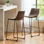 Barstool With Upholstery And Foot Rail - Vintage Brown