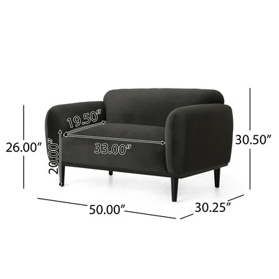 Sway - Upholstered Loveseat With Wood Legs And Round Arms