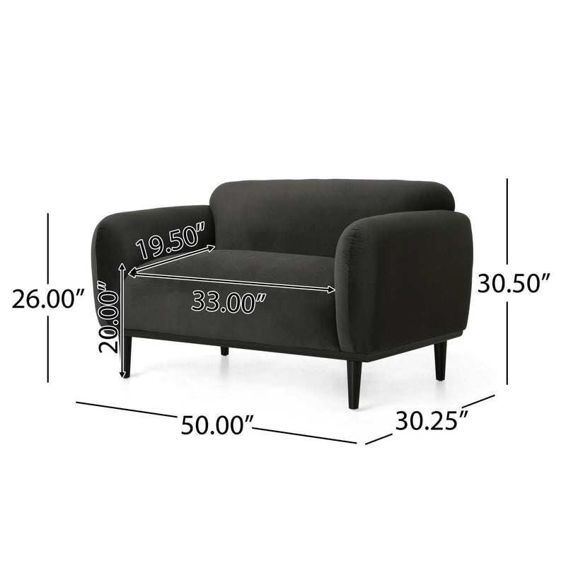 Sway - Upholstered Loveseat With Wood Legs And Round Arms