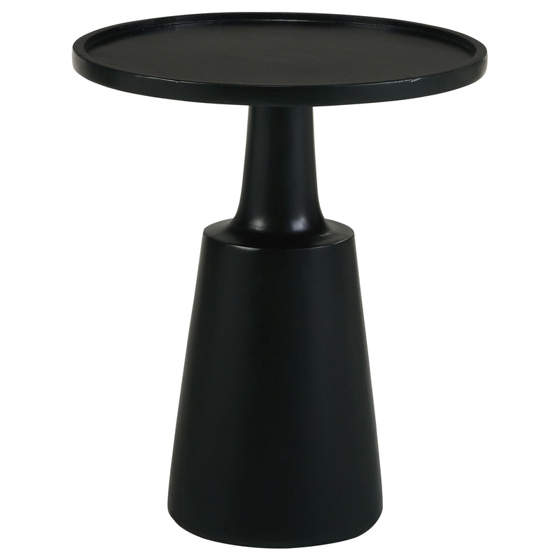 Pedestal Accent Table With Round Lipped Top
