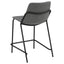 Counter Height Stools With Footrest (Set of 2) - Gray / Black