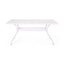 Celestine - Outdoor Cast Aluminum Dining Table With Floral Lattice Design And Umbrella Holder