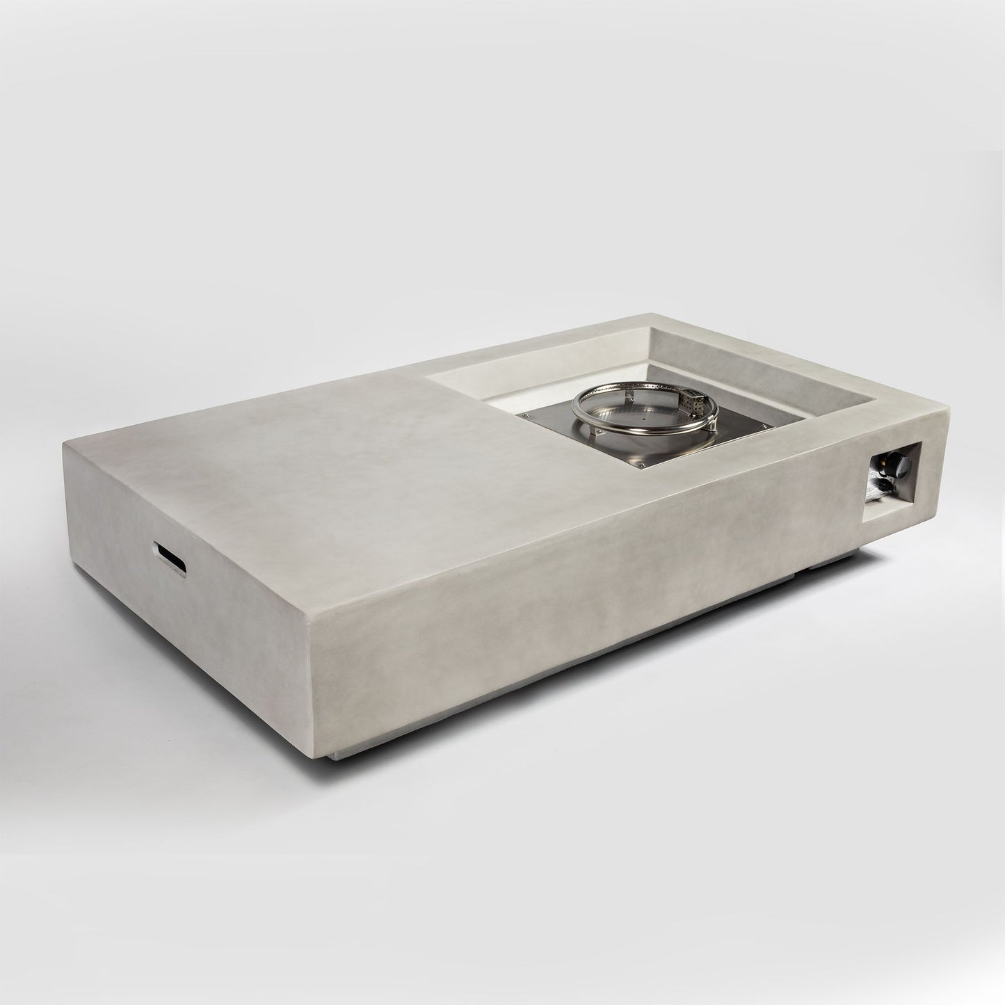 Propane Gas Fire Pit Table, 50000 Btu, Rectangular For Outside - Light Gray