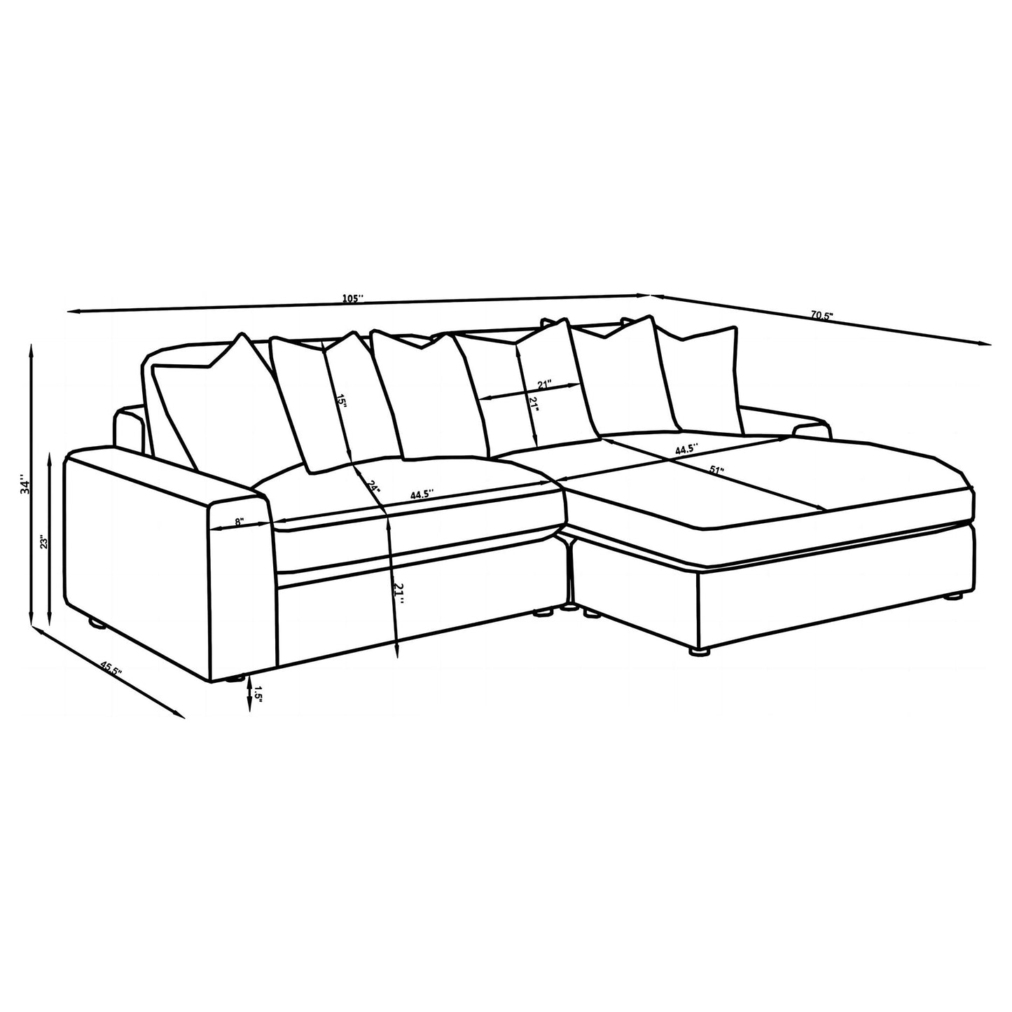 Upton - Reversible Sectional Sofa With Oversized Chaise - Sand