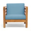 Outdoor Acacia Wood Patio Chair With Fabric Cushion