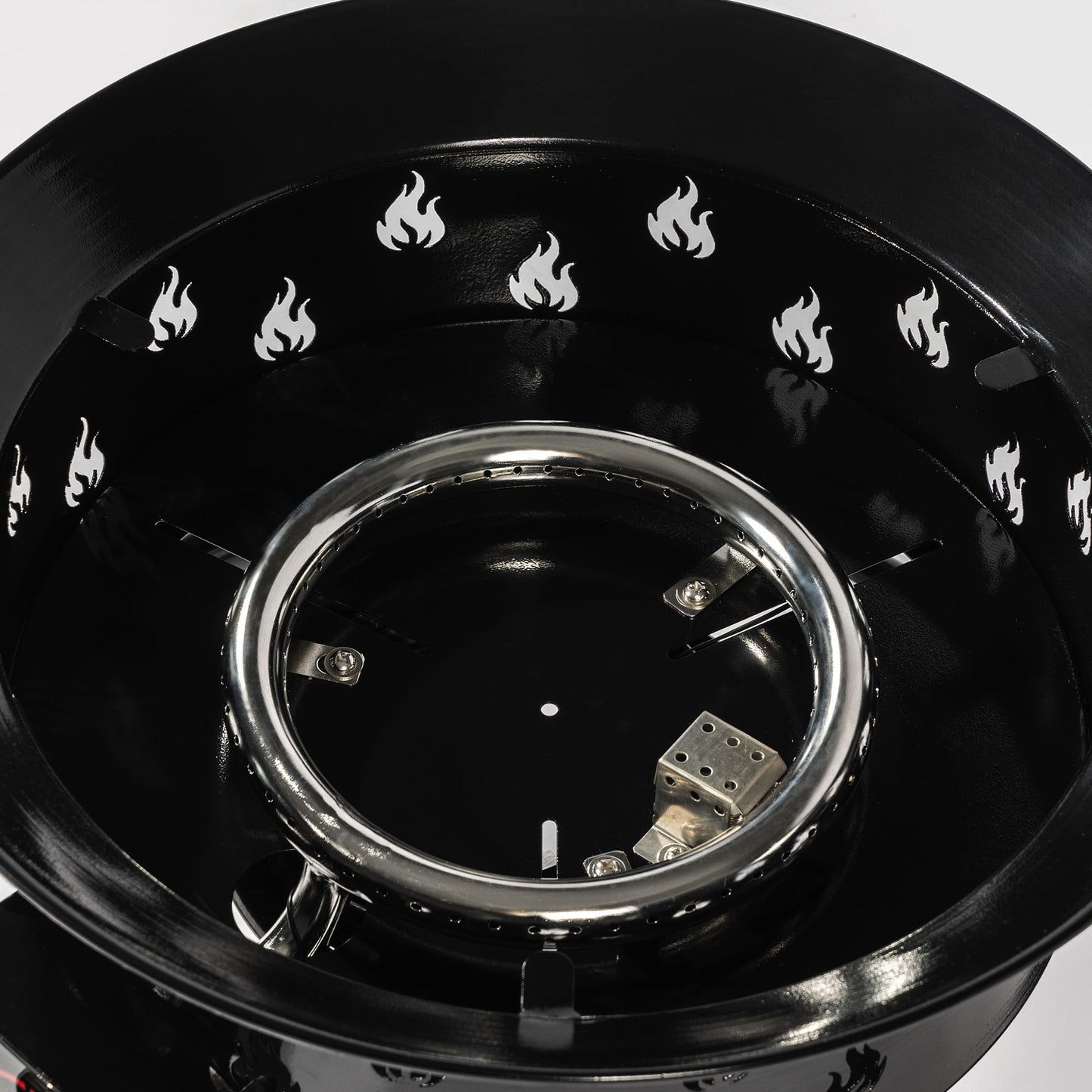 Propane Gas Fire Pit Table, 50000 Btu Round For Outside Patio - Black