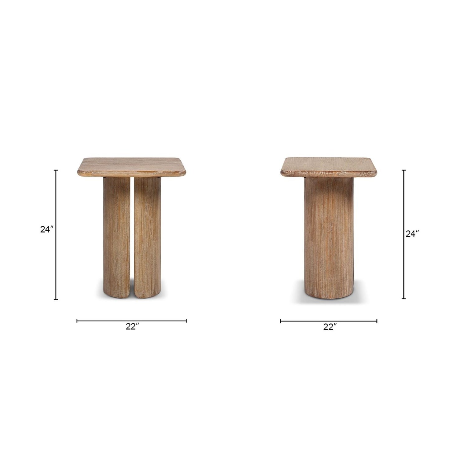 Sonoma - Square Pedestal Side Table - Antique Brown