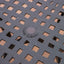 Tranquilius - Outdoor Round Dining Table With Lattice Tabletop, Umbrella Hole And Curved Legs