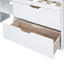 Low Loft Bed With Rolling Desk, Shelf And Drawers