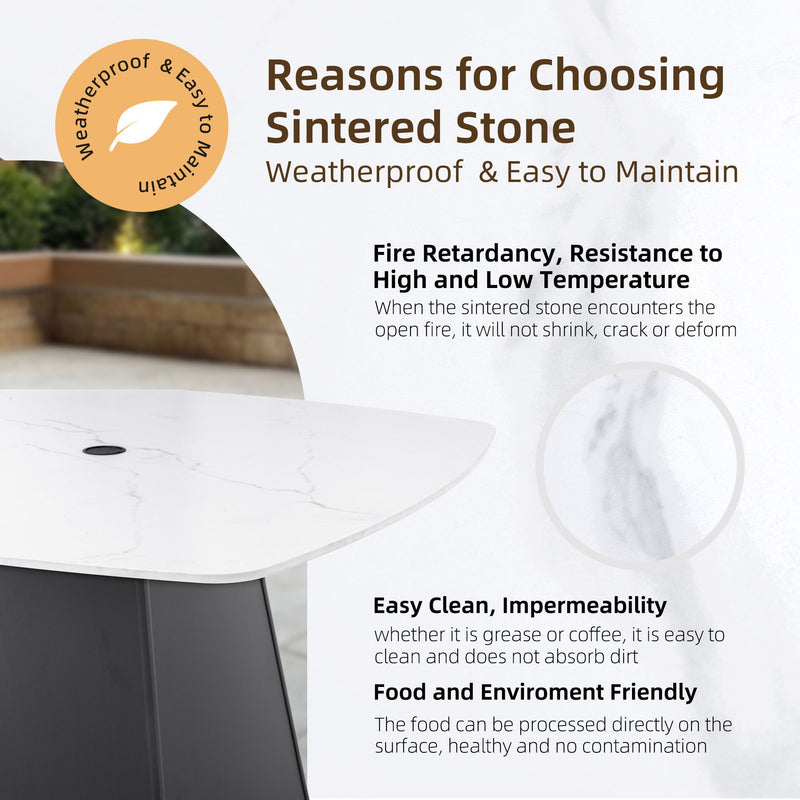 Rounded Square Outdoor Pedestal Dining Table