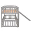 Low Bunk Bed With Slide, Fence And Ladder