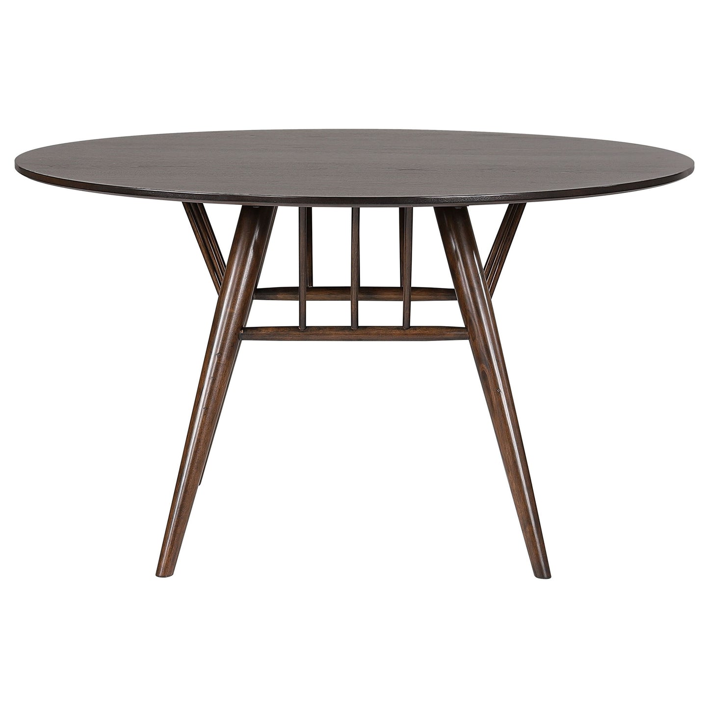 Shirley - 5 Piece Round Dining Table Set With Cushioned Chairs - Dark Walnut