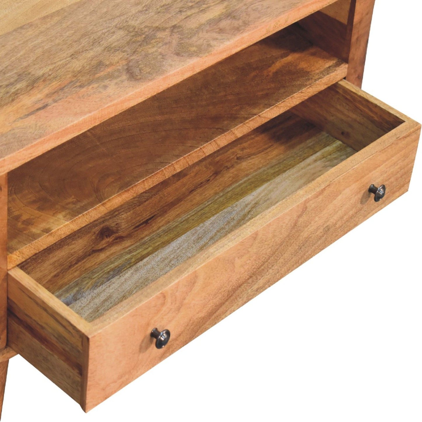 Modern Mini Rounded Entertainment Unit - Oak