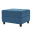 Ottoman, Compact Footrest For Living Room - Navy Blue