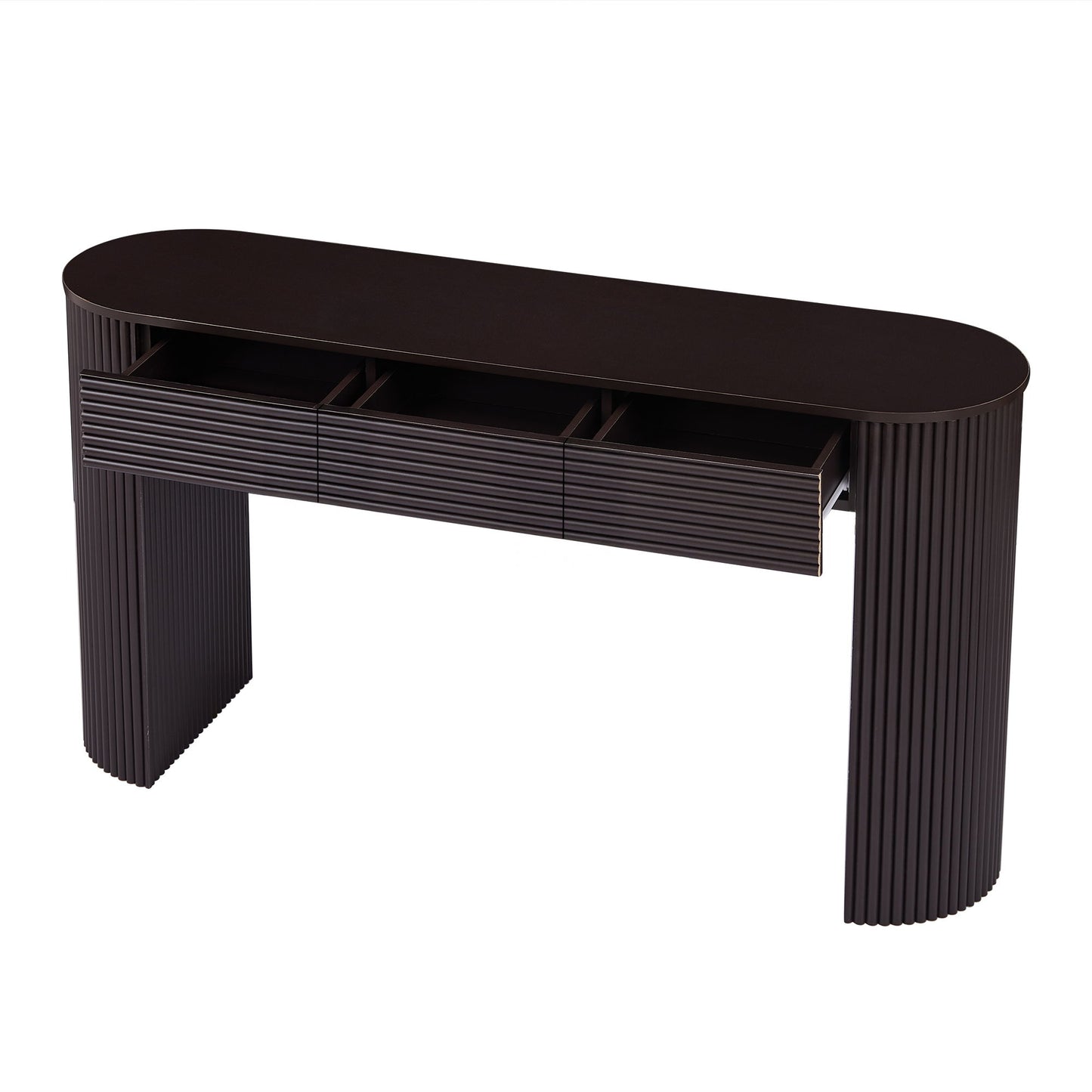 Retro Console Table With Storage, 3 Drawers