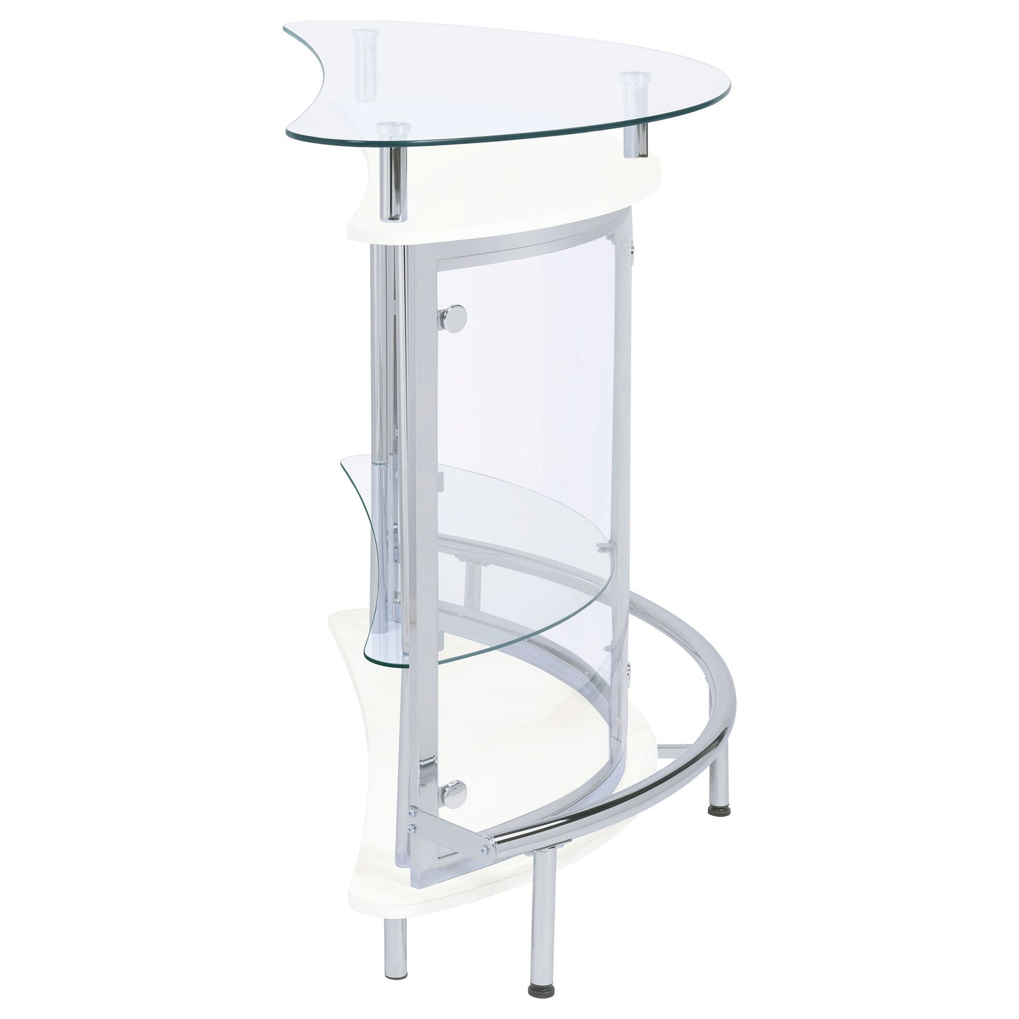 Strick - Freestanding Glass Top Home Bar Wine Cabinet - White