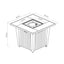 Morden Steel Fire Pit Table With Marble Tile Tabletop, Glass Wind Guard And Lid