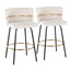 Cinch - Contemporary Fixed Height Counter Stool With Swivel & Round Footrest (Set of 2)