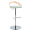 Grotto - Contemporary Adjustable Barstool, Swivel With Rounded T Footrest (Set of 2)
