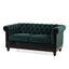 Chesterfield Loveseat Sofa, 2 Person Rolled Arm Upholstered Couch