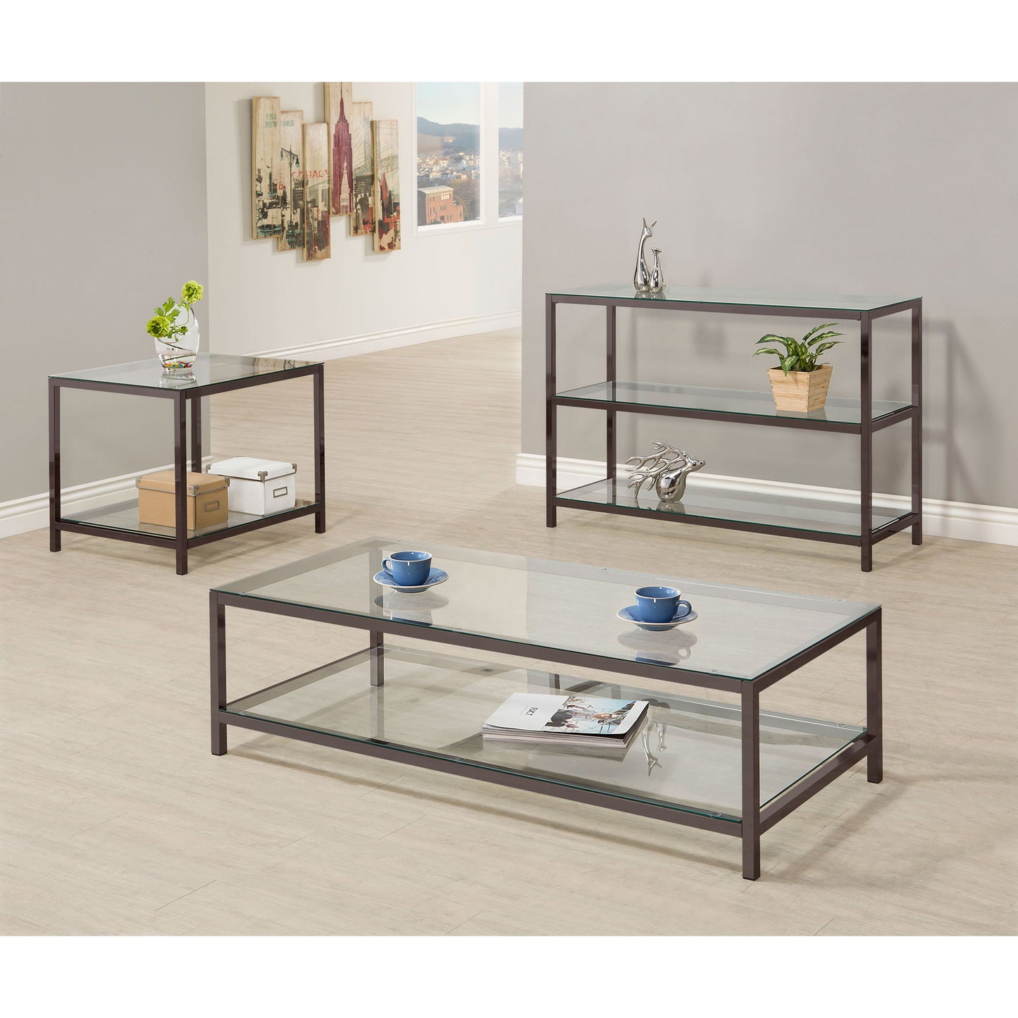 Weston - 2 Shelf Entryway Console Table - Black