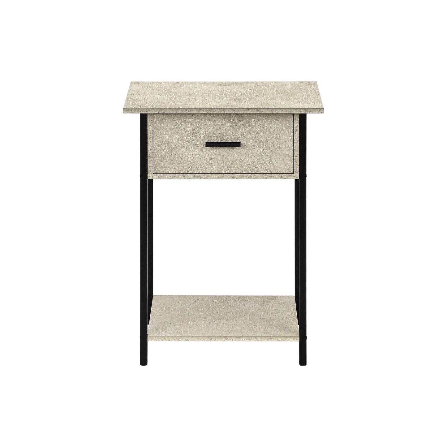 Contemporary 2 Tier Accent Table With Storage Drawer