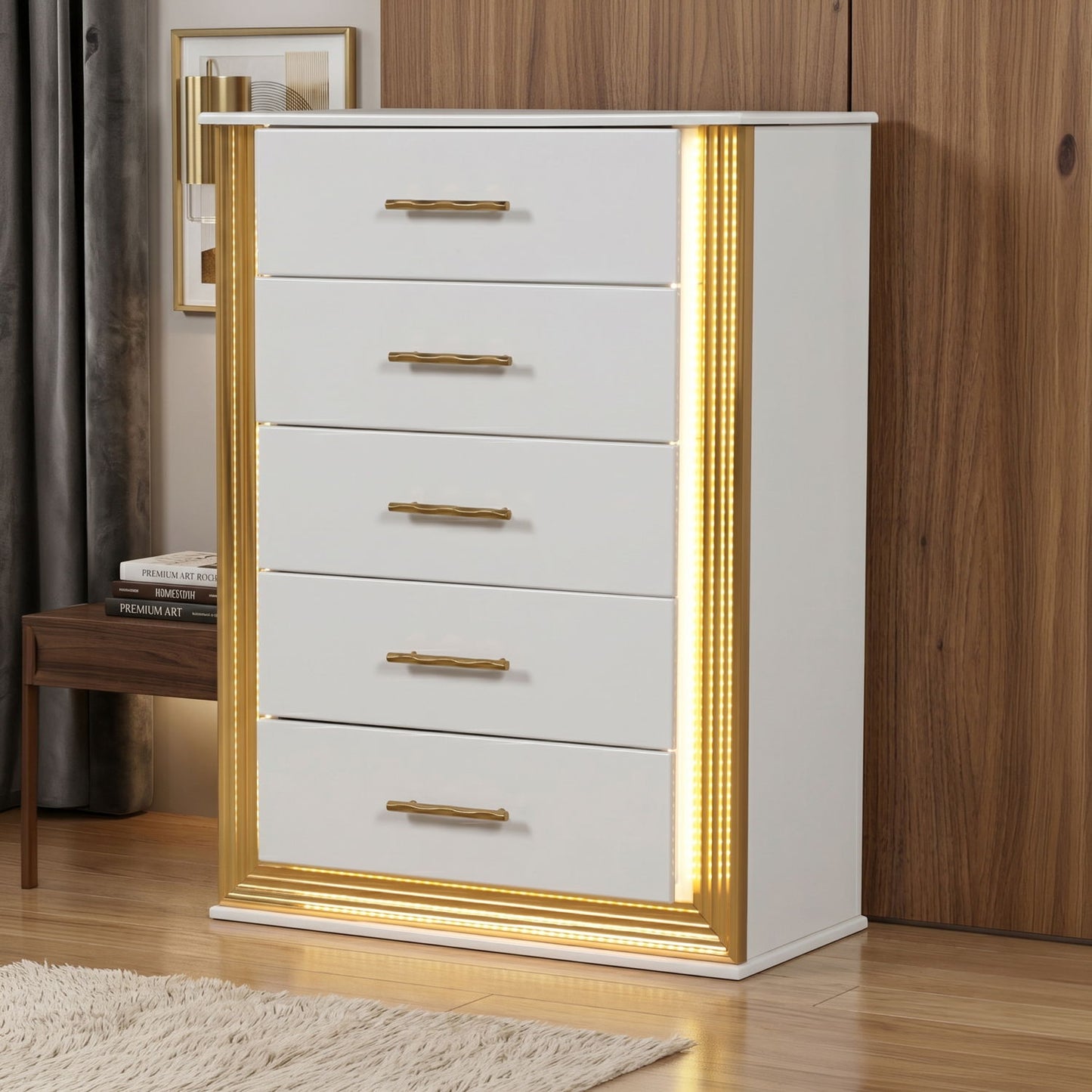 Obsession - 5 Drawer LED Chest - White