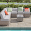 Wicker Sectional Sofa With Cushions And Table