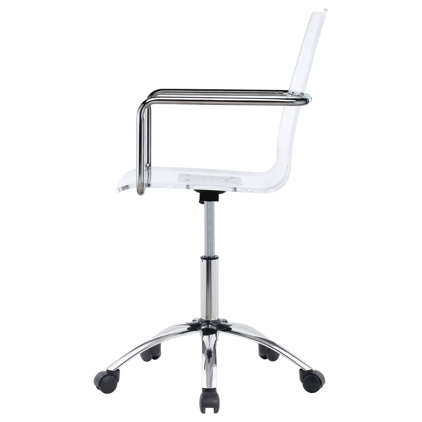 Clear Office Chair With Caster Wheels Futuristic Design, Adjustable Height - Clear