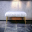 Bagley II - Faux Fur Bench - White / Gold