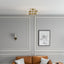 Ephemeral - 4 Lights Semi Flush Mount Ceiling Pendant - Antique Brass / Clear / Gold