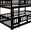 Low Bunk Bed With Slide, Fence And Ladder
