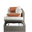 Salena - All Weather Wicker Patio Sofa & Ottoman With 2 Toss Pillows - Beige / Gray