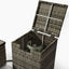 32" Propane Gas Fire Pit Table With Propane Tank Cover, 50000 Btu Rectangular Steel Fire Pit With Beautiful Wicker Base