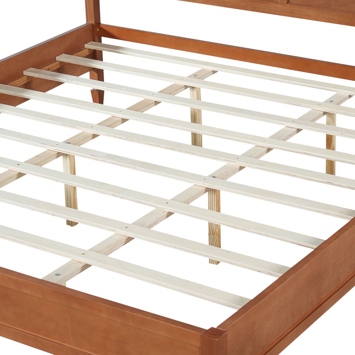 Classic Platform Bed Frame With Panel Headboard