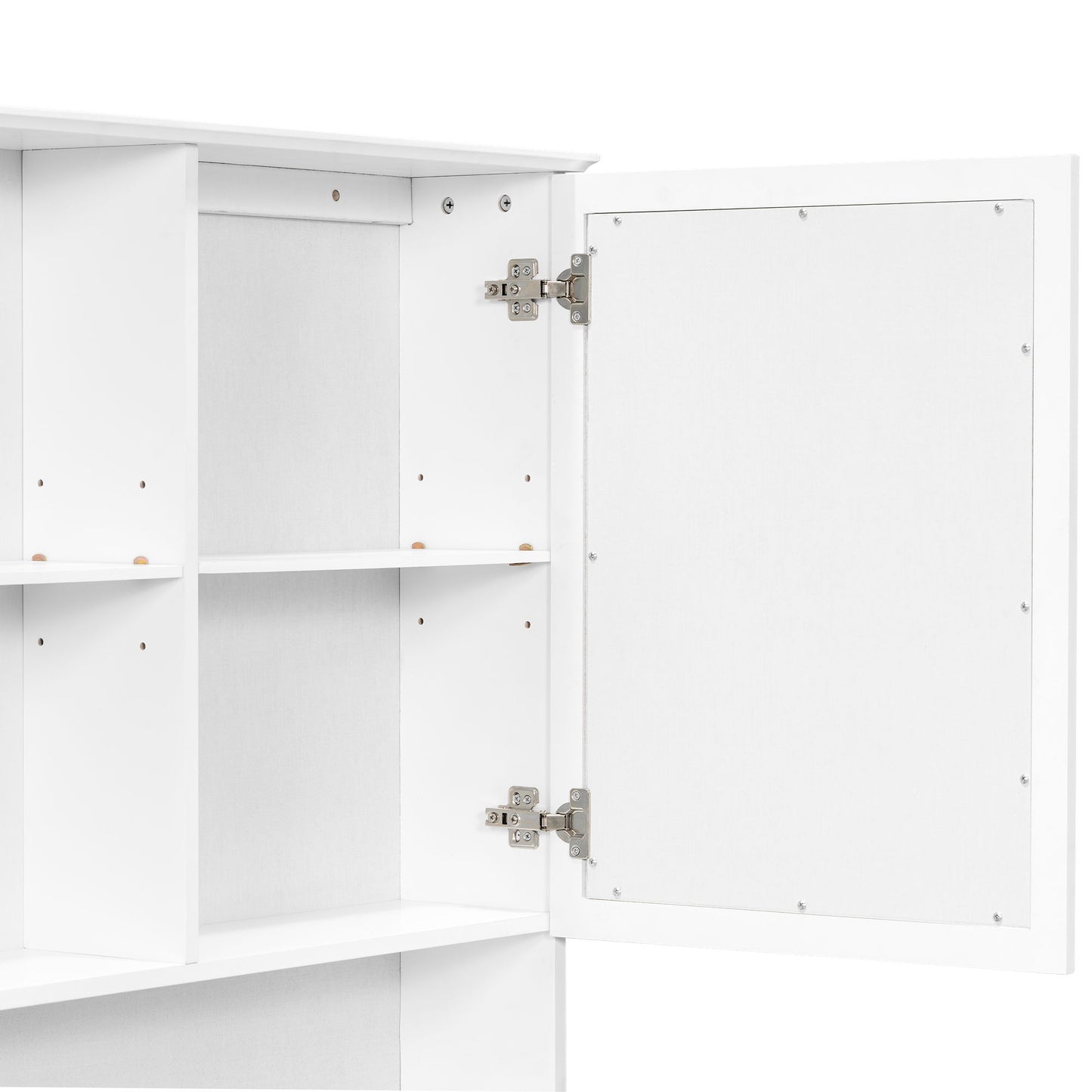 Wall Mounted Bathroom Medicine Cabinet With Double Mirrored Doors
