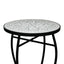 Outdoor Round Side Table With Mosaic Style Top And Curved Iron Legs
