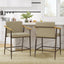 Counter Stool Set With Espresso Metal Frame - Khaki