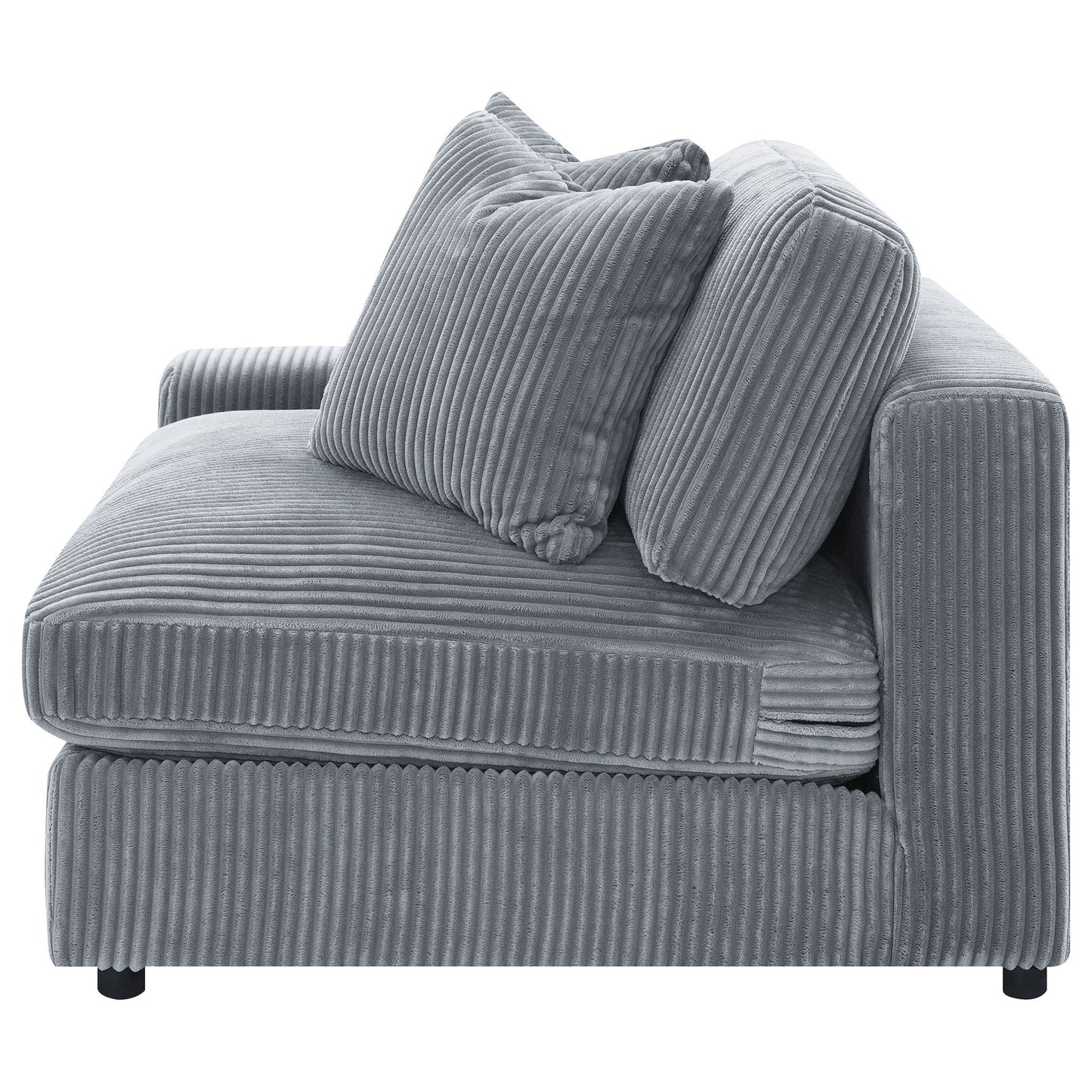 Marcus - Fog Track Arms Reversible Sectional With Pillows - Fog