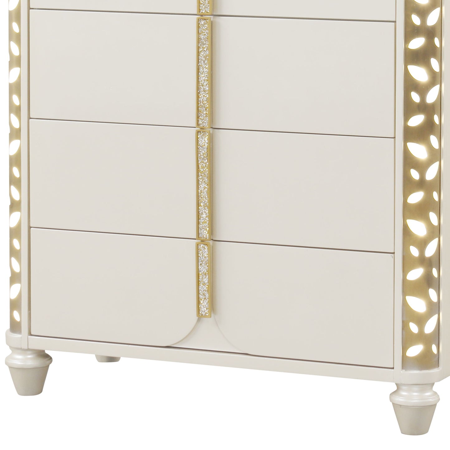 Cinderella - Chest With LED Accents And 5 Storage Drawers - Beige
