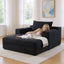 Convertible Chaise Lounge Chair With Wide Armrest & Throw Pillows